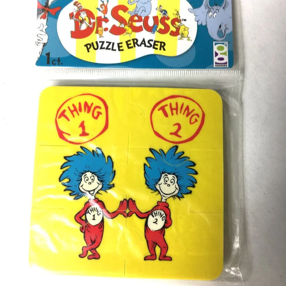 Dr. Seuss 6 pc Puzzle Eraser -  Bundle of 4 Pkg - (24 Pc. Total ) NWT NOS